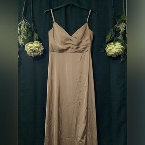 AZAZIE Flowy Polyester V-Neck Pleated Dress Bridesmaid Formal SZ C-Large